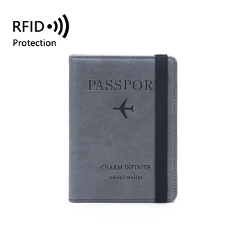 Кожен RFID блокиращ паспорт Притежател на паспорт за пътуване по целия свят Мъже Жени Корици на корицата на паспортите