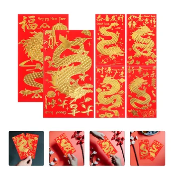 Нова година Червени пликове Късметлийски пари Благослови червени джобове Година Китайска пролет Нова година Сватбена церемония декорации
