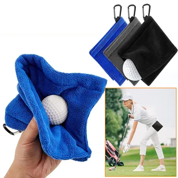 Square микрофибър топка за голф почистване кърпа с карабинер кука вода абсорбция чисти голф клуб за главата избършете кърпа чиста