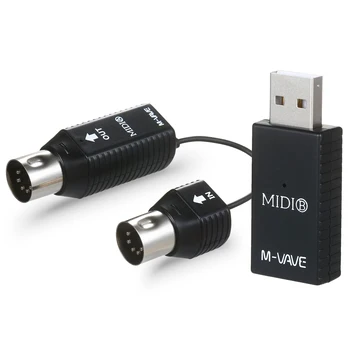 M-VAVE MS1 Мини безжично предаване MIDI система MIDI безжичен адаптер Plug and Play Поддръжка за устройства с MIDI интерфейс