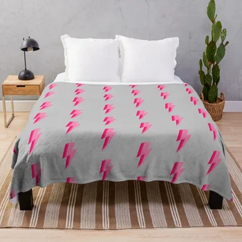 3 розова светкавица Хвърли одеяло единични космати спален чувал одеяла