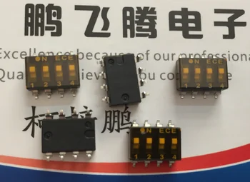 2PCS / партида Оригинален тайвански ECE ESD104LDZ DIP превключвател 4-битов пластир 2.54mm плосък циферблат кодиране