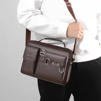 Удобни мъже бизнес чанта водоустойчив против кражба лек голям капацитет мулти джобове рамо чанта