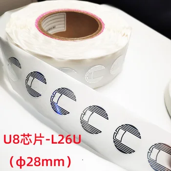 L26U U8 чип RFID UHF етикети за дълги разстояния за управление на CD 28mm диаметър ISO18000-6C EPC Gen2 Class2 1000pcs / Lot