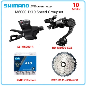 SHIMANO Deore M6000 1X10S Groupset SL-M6000 10 Лост за смяна на скоростта ZEOT касета 40T 42T 46T 50T Freewheel X10 10v Derailleurs Kit