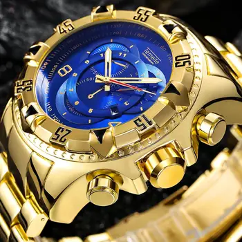Temeite Gold Men Watch 2022 Луксозна марка Голям циферблат Кварцов водоустойчив златен мъжки ръчни часовници от неръждаема стомана Relogio Masculino