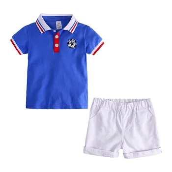Детско облекло Момчета Поло риза костюм Детски летен футбол къс ръкав тениска шорти