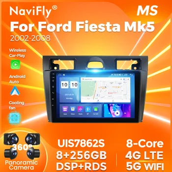 8 ядро 8+256GB Android 2Din автомобилно радио стерео за Ford Fiesta Mk5 2002-2008 GPS навигация DSP BT Carplay Android Auto всичко в едно