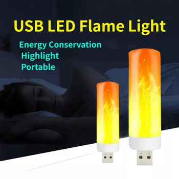 Безплатна доставка 3/5/10pcs LED пламък светлина USB преносим ултра ярък LED свещ светлина динамичен пламък ефект за дома нощ светлина