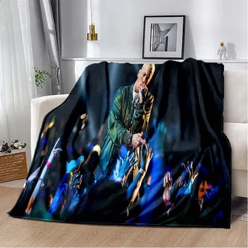 Хип-хоп рапър Еминем 3D принтирано одеяло за легло Одеяло за пикник Климатик одеяло Диван тънко одеяло Персонализирани одеяла