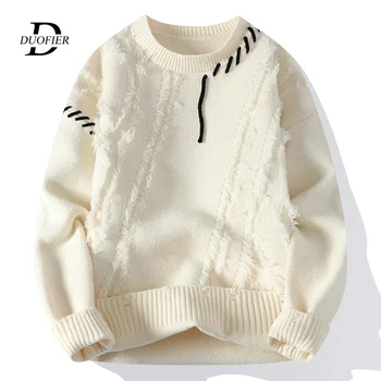 2023 Нов мъжки плетен пуловер топъл прост случаен джъмпер мода Harajuku стил мъжки пуловер високо качество мъжки дрехи улично облекло