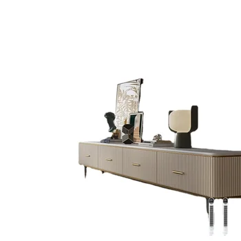 TV кабинет и маса за чай комбинация с висок крак малък апартамент хол стена кабинет модерен минималистичен висок клас телевизионна стойка