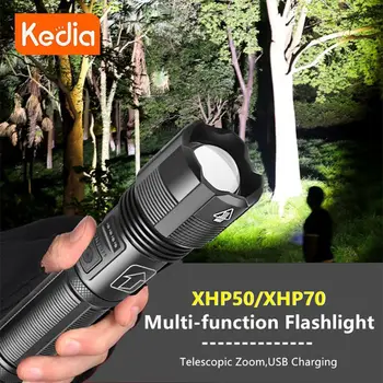 Идеален за дейности на открито Дисплей на батерията Дълготрайно осветление 4 сърцевина Led фенерче Лесен за носене туристически съоръжения