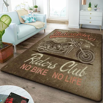 Реколта мотоциклет плакат дизайн на меки и уютни хол и кухненски килими - премия качество подарък елементи