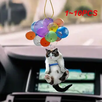 1~10PCS творчески сладък котка куче кола висящи орнамент с цветни балон кола орнамент кола интериор декор висулка аксесоари