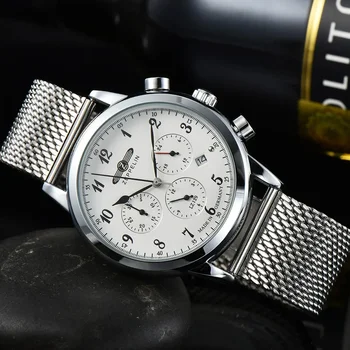 Zeppelin Бизнес мъжки часовник Марка Модни часовници Man Луксозен висококачествен стоманен мрежест каишка Гледайте Най-продавани Relogio Masculino
