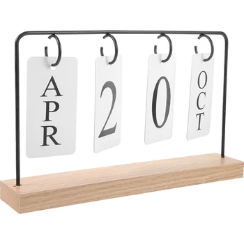 Дървено бюро Вечен календар Планировчик Седмица Дата Показване Календар Офис Десктоп Декор