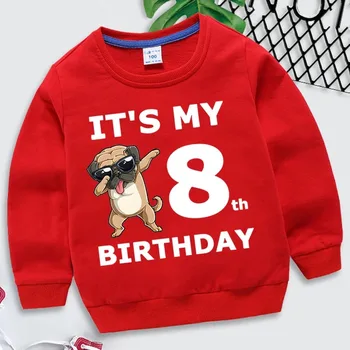 Куче забавно рожден ден номера 1-10 детски суитчър детски Kawaii пуловер карикатура момчета и момичета рожден ден облекло