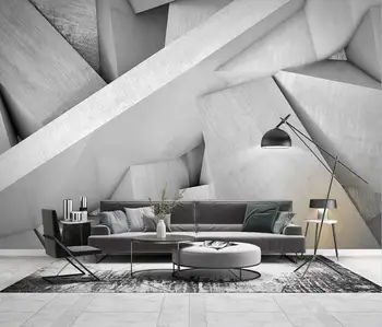 Персонализирана модерна индустриална циментова геометрия стенопис тапет хол диван спалня домашен декор фон стена хартия стена стикери