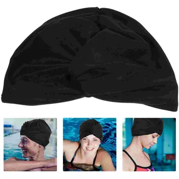 Деликатни дами плувна шапка плисирана плувна шапка басейн жени разтеглива плувна шапка