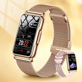 Смарт часовник жени пълен сензорен екран Bluetooth повикване IP67 водоустойчив дамски часовници спорт фитнес тракер смарт часовник жени