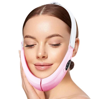 V Измервател за красота на лицето EMS Десетки лицево повдигащо устройство LED фотонна терапия челюст отслабване вибрации масажор двойна брадичка редуктор колан
