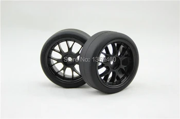 Нов дизайн 4бр RC1/10 високоскоростни дрифт гуми Джанта на джантата YI 3mm офсет (Материал черен) се вписва за 1:10 Drift Car