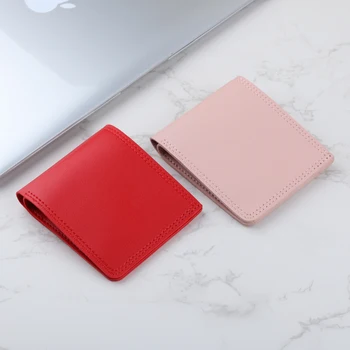 Macaron цвят Bifold жените портфейл PU кожа проста чанта притежателя на карта пари клип