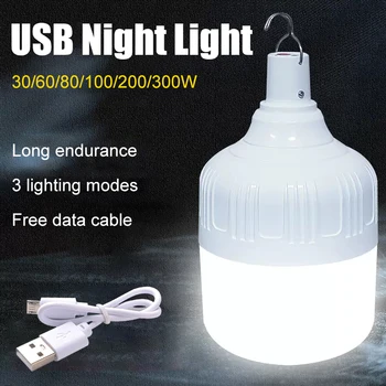 Къмпинг светлина преносима LED крушка висяща палатка лампа акумулаторна USB светлини за открит риболов къмпинг аварийни 3 режима на осветление