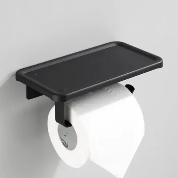 Аксесоари за баня Стенен държач за тоалетна хартия Пространство Алуминиева тъкан кутия стелаж за съхранение рафт