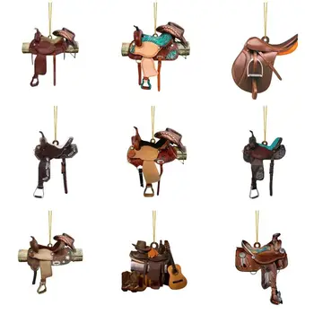 Конна езда седло форма висулка творчески персонализирани седло акрилни висящи декорация подарък за коне любовници Западни каубои