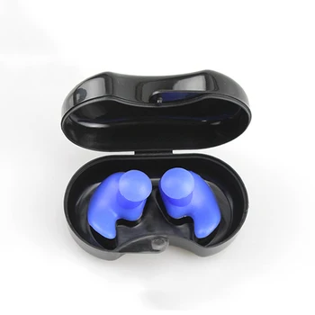 1 чифт меки водоустойчиви тапи за уши Гмуркане Водни спортове Аксесоари за плуване с кутия за съхранение Прахоустойчиво ухо Силиконови спортни щепсели