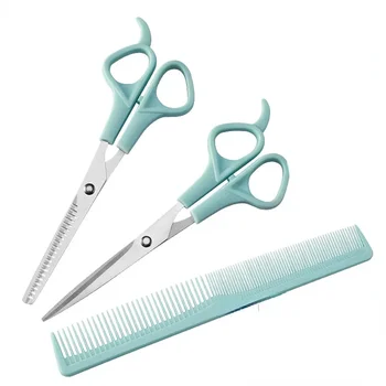 Домакински фризьорски ножици Изтъняващи ножици Фризьорски ножици за рязане на коса Плосък ножичен гребен за зъби 3бр Комплект инструменти за оформяне на косата