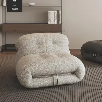 Nordic творчески дизайнер хипопотам диван реколта стомана зъби свободно време мързелив recliner нов прост единичен диван стол