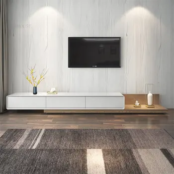 Nordic TV кабинет за хол мебели светлина луксозен творчески прибиращ се телевизор щандове модерен малък апартамент етаж телевизор щанд Z