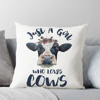 Любителите на животните Забавни подаръци - Просто момиче, което обича крави хвърлят възглавница хвърлят възглавница коледни калъфки за възглавници луксозни диван