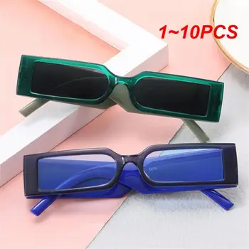 1~10PCS NEW Правоъгълник рамка слънчеви очила ретро площад модерен очила Ins стил за мъже и жени Черно малка рамка слънчеви очила