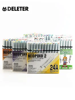 Deleter Neopiko-2 Комплект маркери за алкохол за многократна употреба, 12 24 36 72 цвята, за професионална комиксова манга графична илюстрация