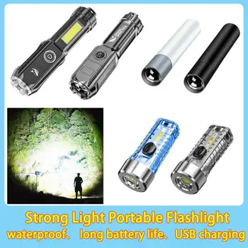 Силна светлина Преносимо фенерчеВисока мощност USB акумулаторно увеличение Маркирайте тактическо фенерче Външно осветление LED светкавица