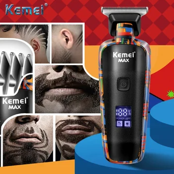 Kemei Тример за коса за мъже Тример за брада Професионална машинка за подстригване Electr Razor машина за рязане на коса Подстригване Electr самобръсначка