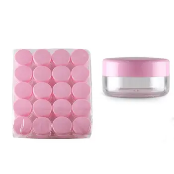 Търговия на едро празен пластмасов 10g крем буркан с розова капачка 10ml жени козметичен контейнер нокти изкуство прах блясък флакон за многократна употреба
