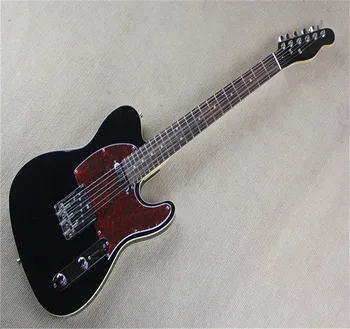 Hot Tele Черна глава Rosewood fingerboard Черна електрическа китара 6 струнни китари