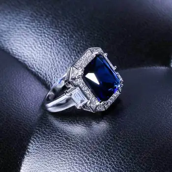 Bettyue бижута мода ослепителни пръстени темперамент синьо кубичен цирконий пънк рок стил аксесоари Teen за луксозен подарък за рожден ден