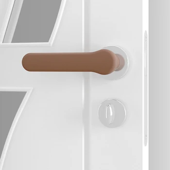 1Pcs силиконова дръжка на вратата Капак на дръжката на вратата Протектор против сблъсък Безопасност на запушалката на вратата Бебешка защита на децата