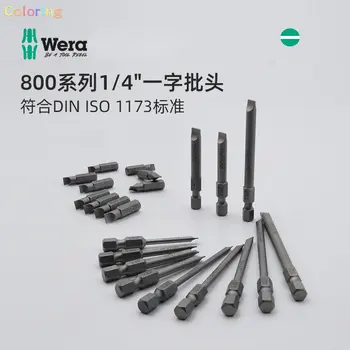  Wera 800 / 4 Изключително здрава отвертка с плоска глава, твърда вискозна Wera бита за шлицови винтове за универсална употреба. Опаковка от 10