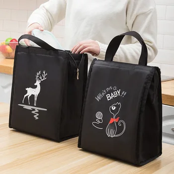 Топлоизолирани чанти за обяд за жени Мъже Оксфорд кърпа Bento Box Организатор Преносим охладител торбичка Чанти за съхранение на храна Чанти