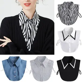 1PC жените риза ревера фалшив яка реколта подвижна риза яка жените блуза пуловер фалшива яка ревера Топ вратовръзки