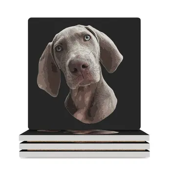Weimaraner Сладко кученце куче керамични подложки (квадрат) против приплъзване персонализиране чаша мат комплект сладък Подложки