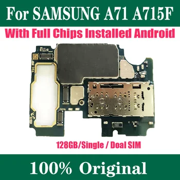 100% отключен за Samsung Galaxy A71 A715F 1/2SIM дънна платка оригинална за Samsung Galaxy A71 с Android система ROM 128GB