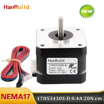 Безплатна доставка 17HS3430S-D2 фаза Nema17 стъпков мотор 0.4A 28N.cm 4 Води за CNC 3D принтер 42 стъпка мотор